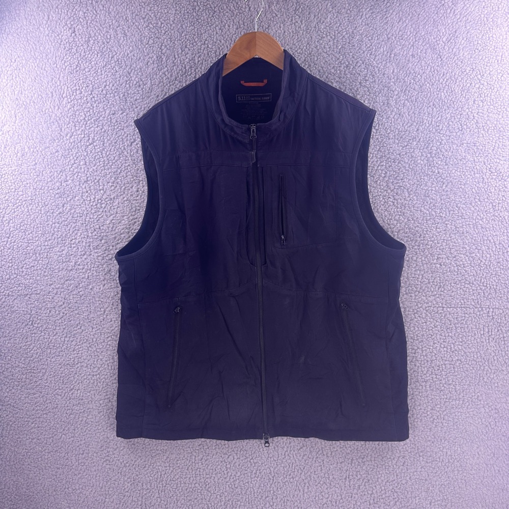 5.11 Tactical Series Mens XL Navy Blue Full Zip Fleece Lined Utility Vest